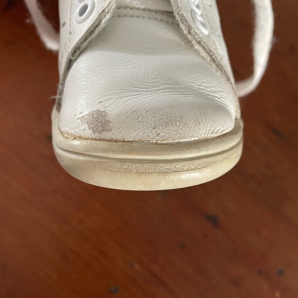 SUPER CUTE VINTAGE BABY/TODDLER ADIDAS STAN SMITH SHOES WHITE & GREEN SIZE 5 BOX - Picture 10 of 16